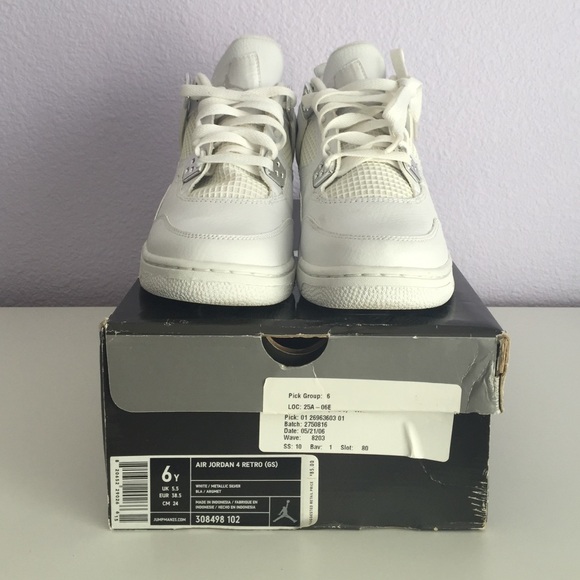 Jordan Air 4 Retro White Sneakers - Picture 1 of 4